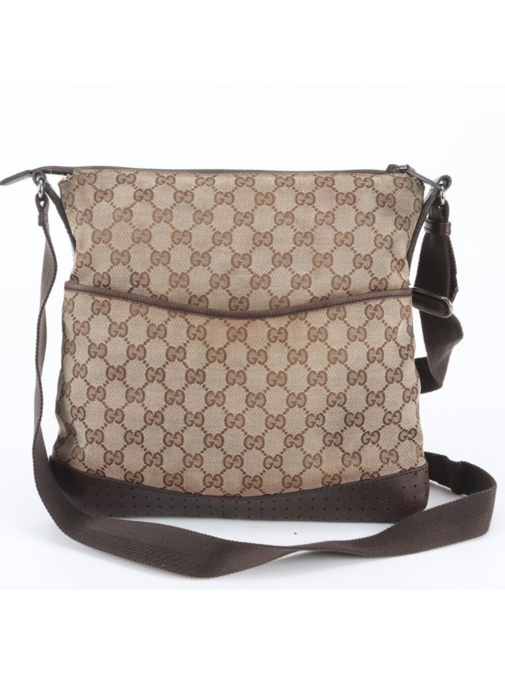 Gucci GG Canvas Leather Shoulder Bag Crossbody Messenger Business